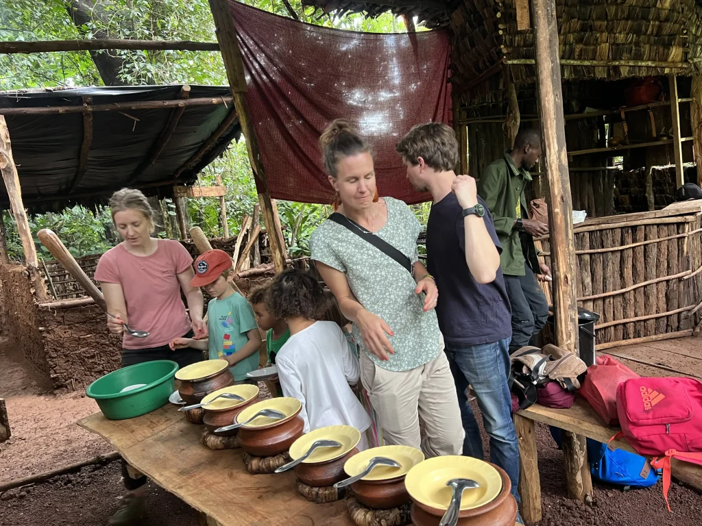 Our Guests enjoying Tanzanian Dishes During African Safari Tour