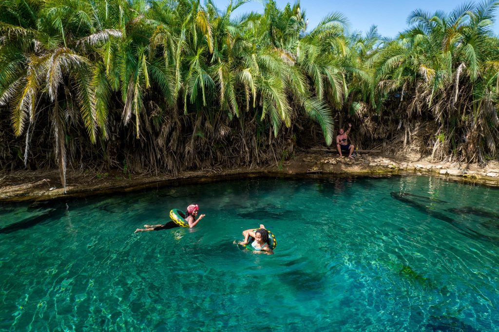 Two Ladies enjoying their swimming at Kikuletwa hot spring